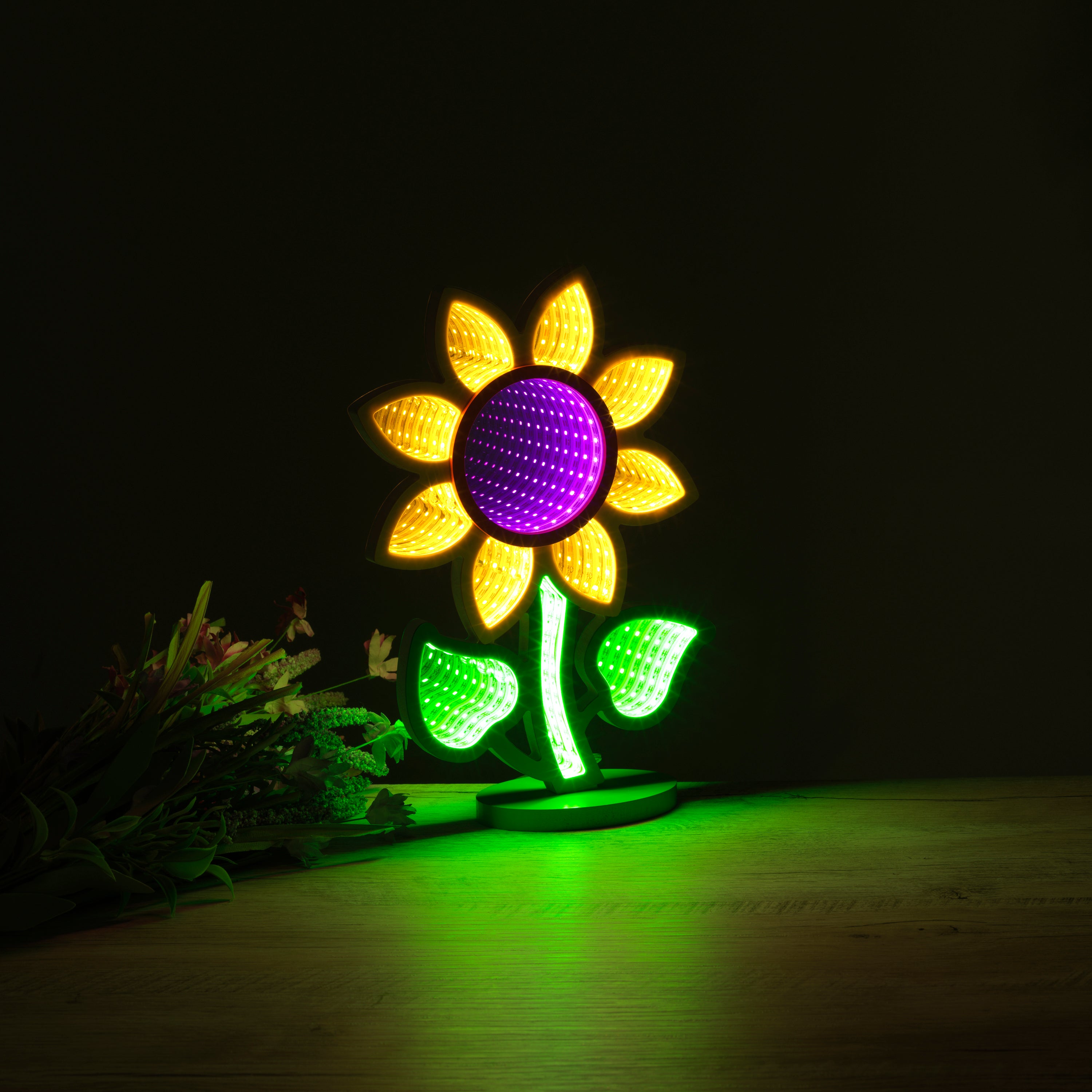 12.1 inch Battery Operated Lighted Infinity Flower with USB Adapter